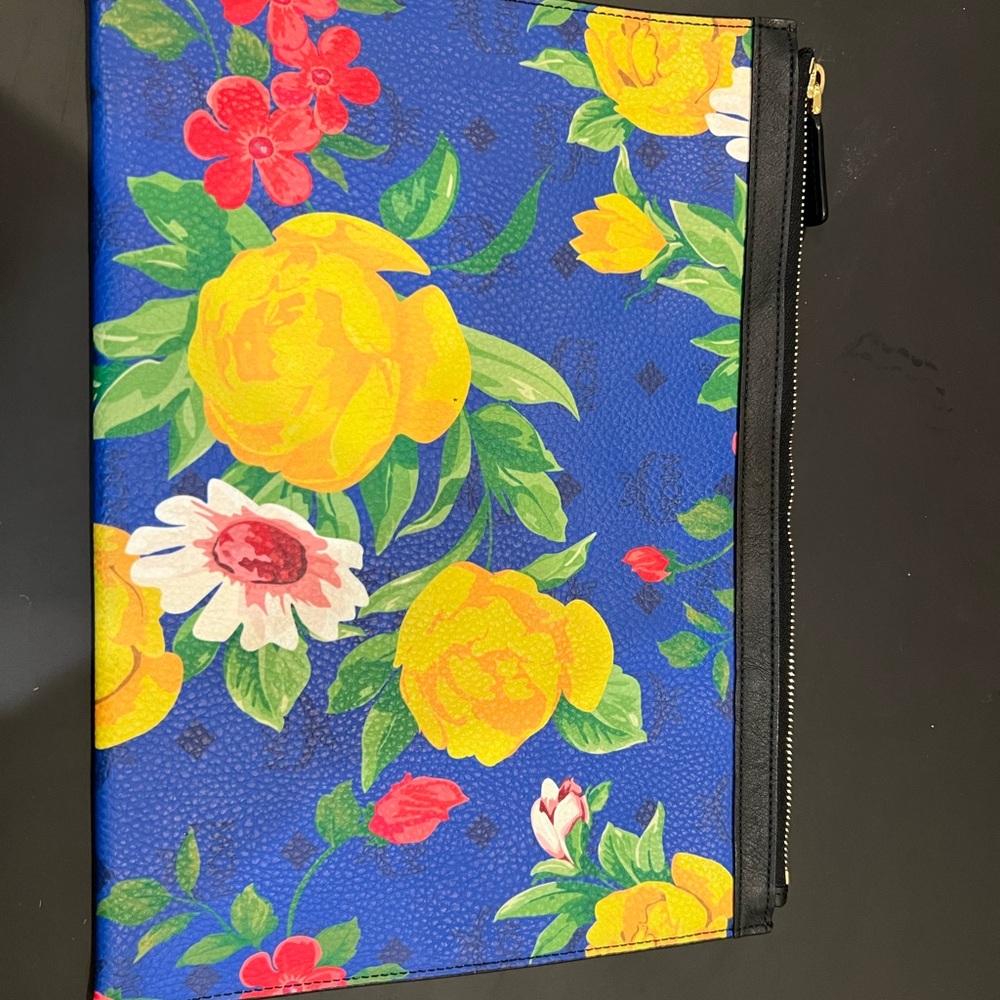 MCM Blue & Floral Paradiso Clutch